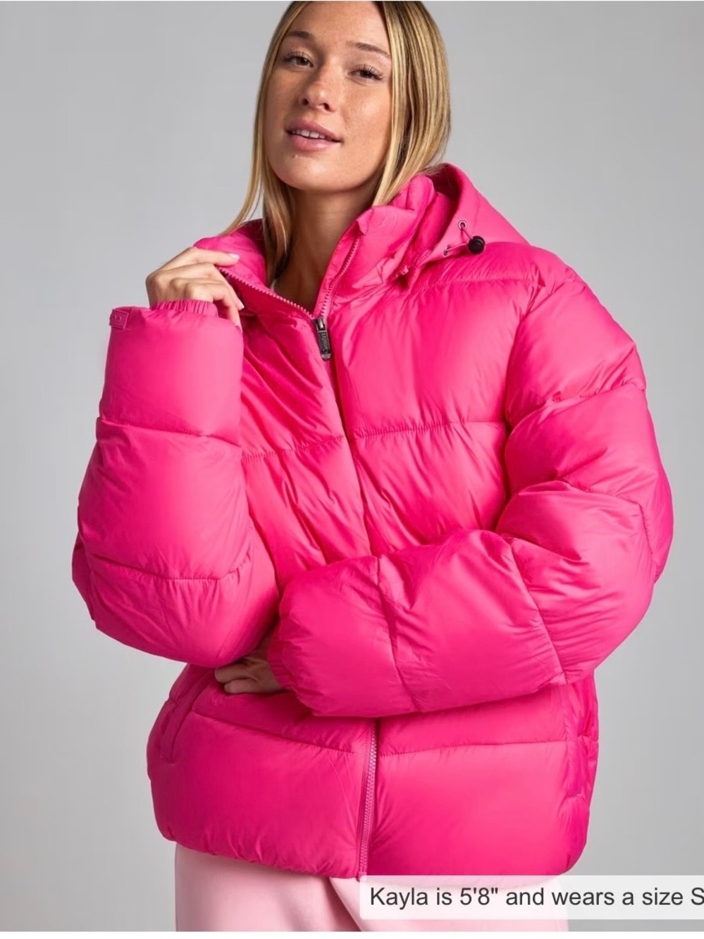 Women's Hot Pink Comfrt Puffer Jacket - Brand: